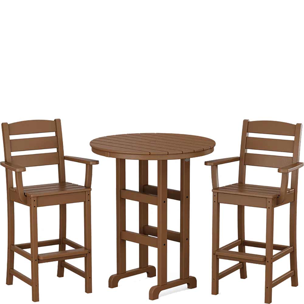 POLYWOOD® Lakeside 3-Piece Round Bar Arm Chair Set - PWS612-1 Bar Set POLYWOOD®