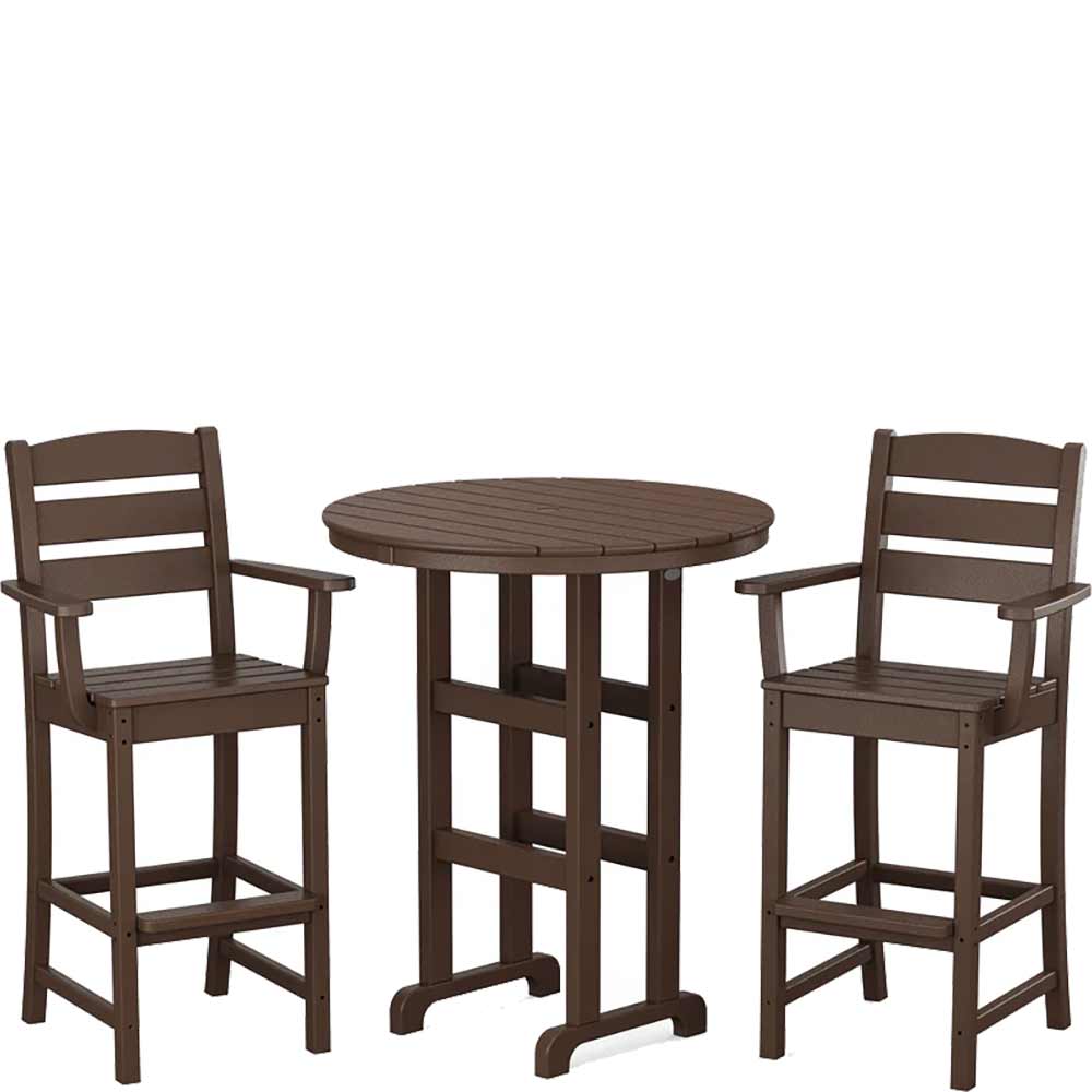 POLYWOOD® Lakeside 3-Piece Round Bar Arm Chair Set - PWS612-1 Bar Set POLYWOOD®