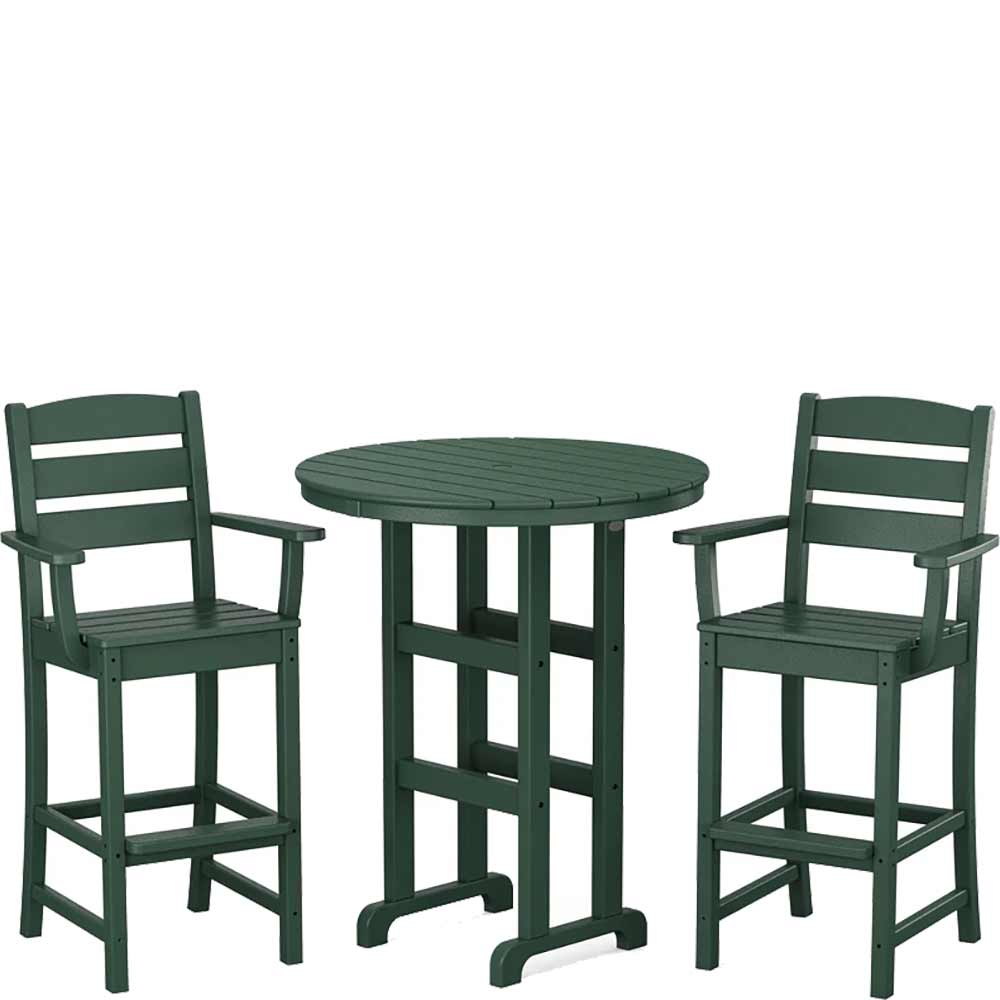 POLYWOOD® Lakeside 3-Piece Round Bar Arm Chair Set - PWS612-1 Bar Set POLYWOOD®