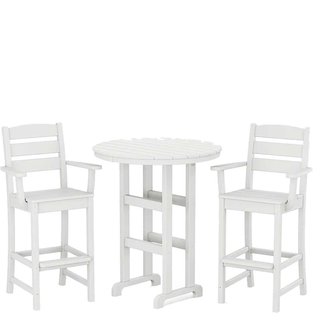 POLYWOOD® Lakeside 3-Piece Round Bar Arm Chair Set - PWS612-1 Bar Set POLYWOOD®