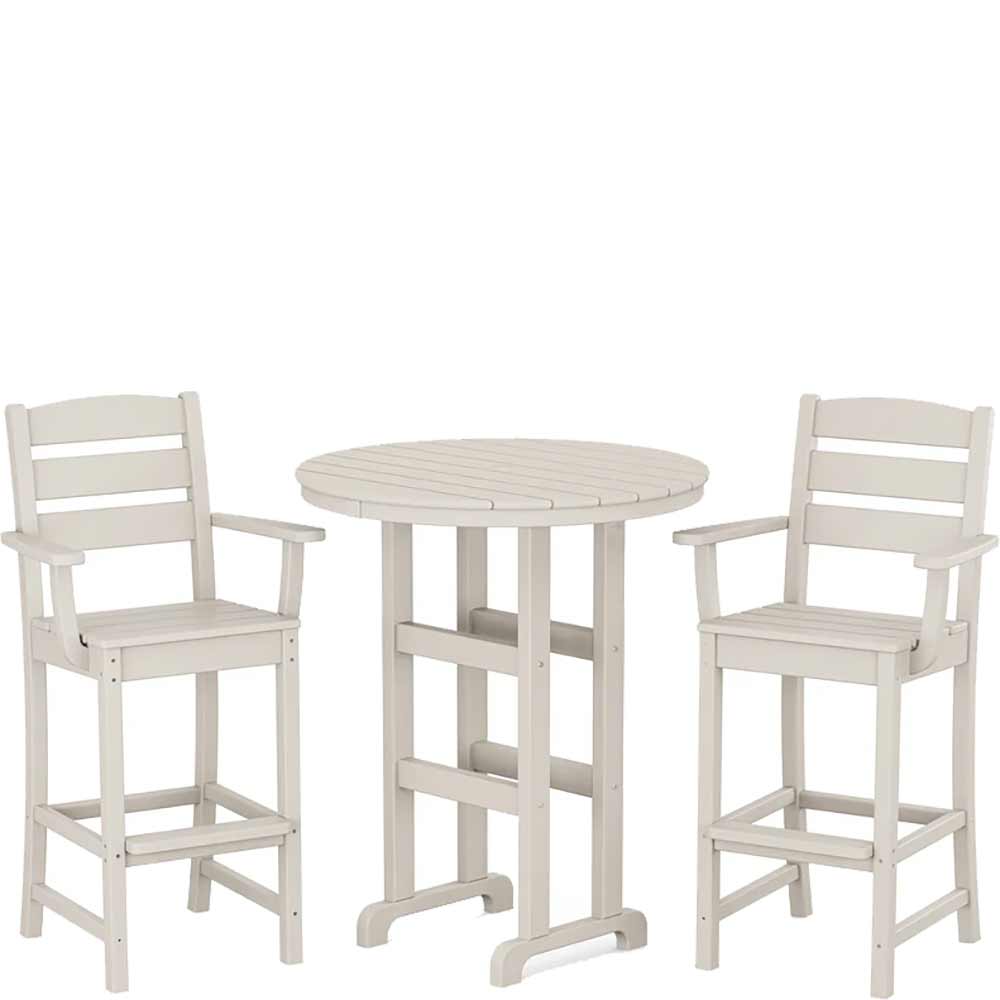 POLYWOOD® Lakeside 3-Piece Round Bar Arm Chair Set - PWS612-1 Bar Set POLYWOOD®