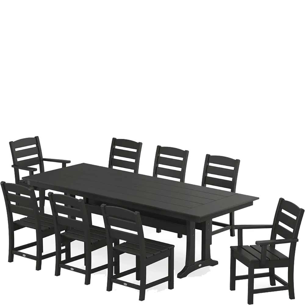 POLYWOOD® Lakeside 9-Piece Farmhouse Dining Set with Trestle Legs - PWS1431-1 Dining Set POLYWOOD®