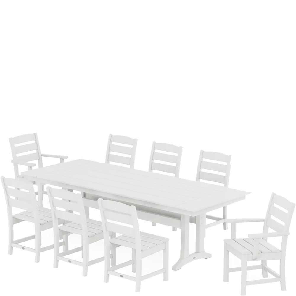 POLYWOOD® Lakeside 9-Piece Farmhouse Dining Set with Trestle Legs - PWS1431-1 Dining Set POLYWOOD®