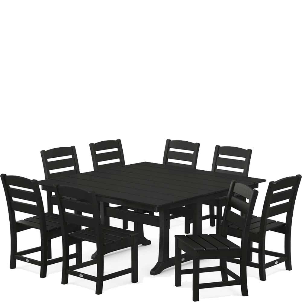 POLYWOOD® Lakeside 9-Piece Farmhouse Trestle Dining Set - PWS661-1 Dining Set POLYWOOD®