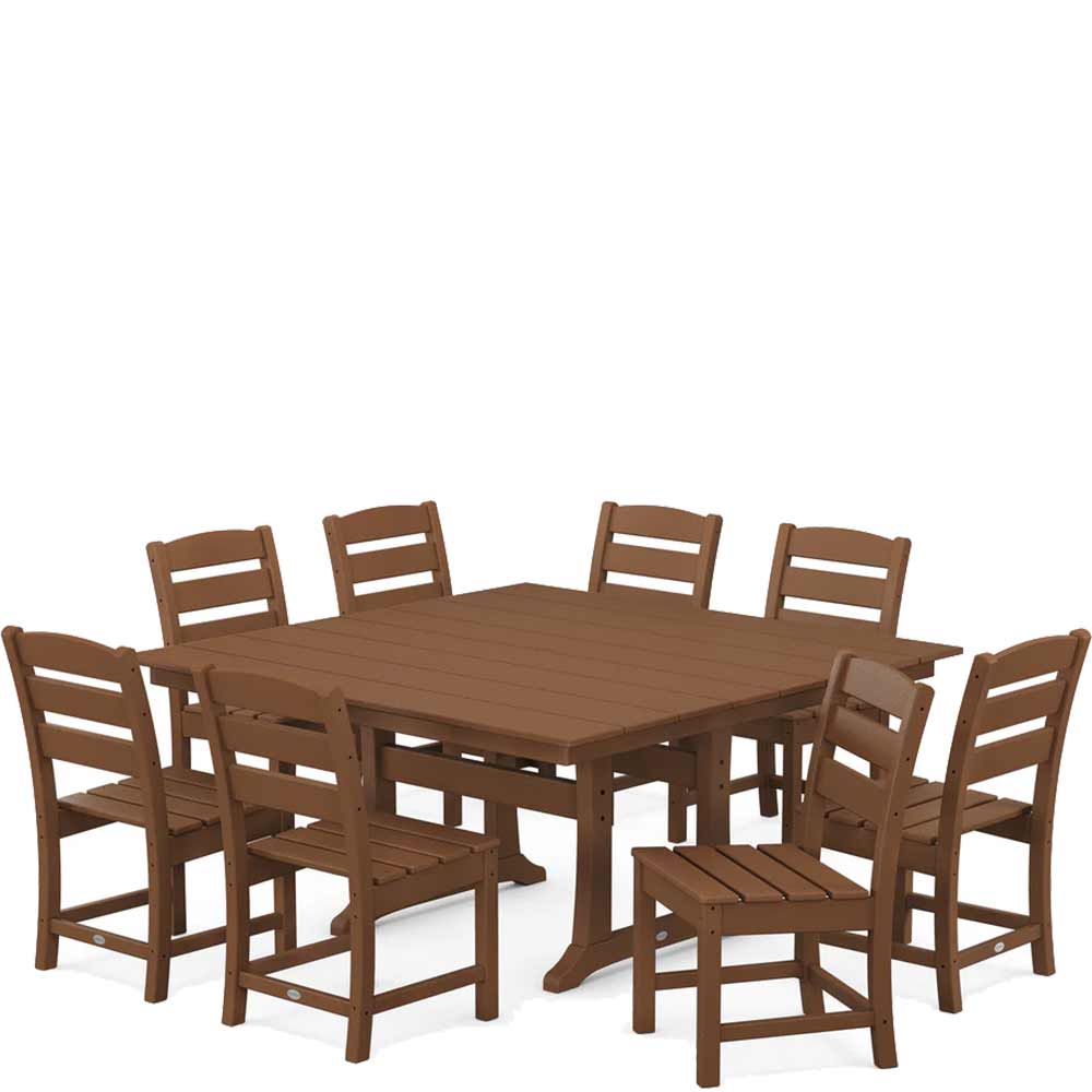 POLYWOOD® Lakeside 9-Piece Farmhouse Trestle Dining Set - PWS661-1 Dining Set POLYWOOD®