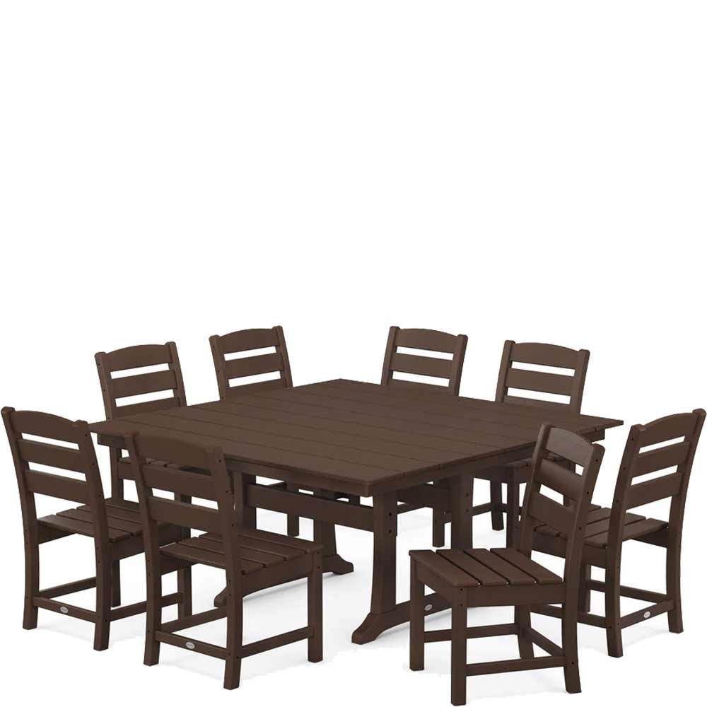 POLYWOOD® Lakeside 9-Piece Farmhouse Trestle Dining Set - PWS661-1 Dining Set POLYWOOD®