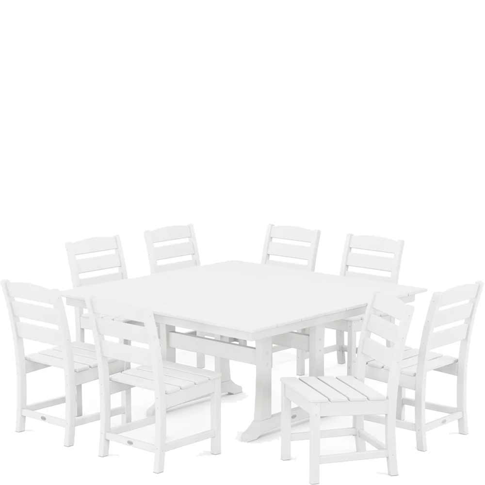 POLYWOOD® Lakeside 9-Piece Farmhouse Trestle Dining Set - PWS661-1 Dining Set POLYWOOD®