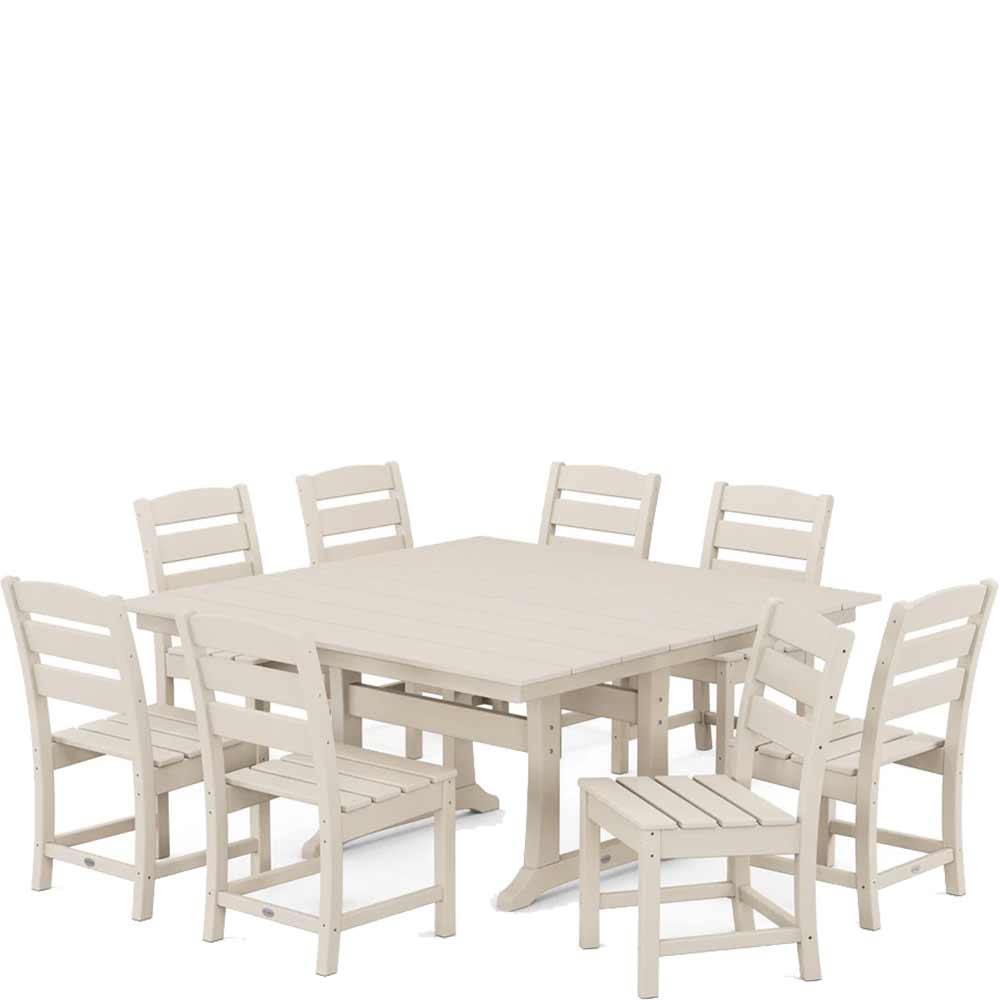 POLYWOOD® Lakeside 9-Piece Farmhouse Trestle Dining Set - PWS661-1 Dining Set POLYWOOD®