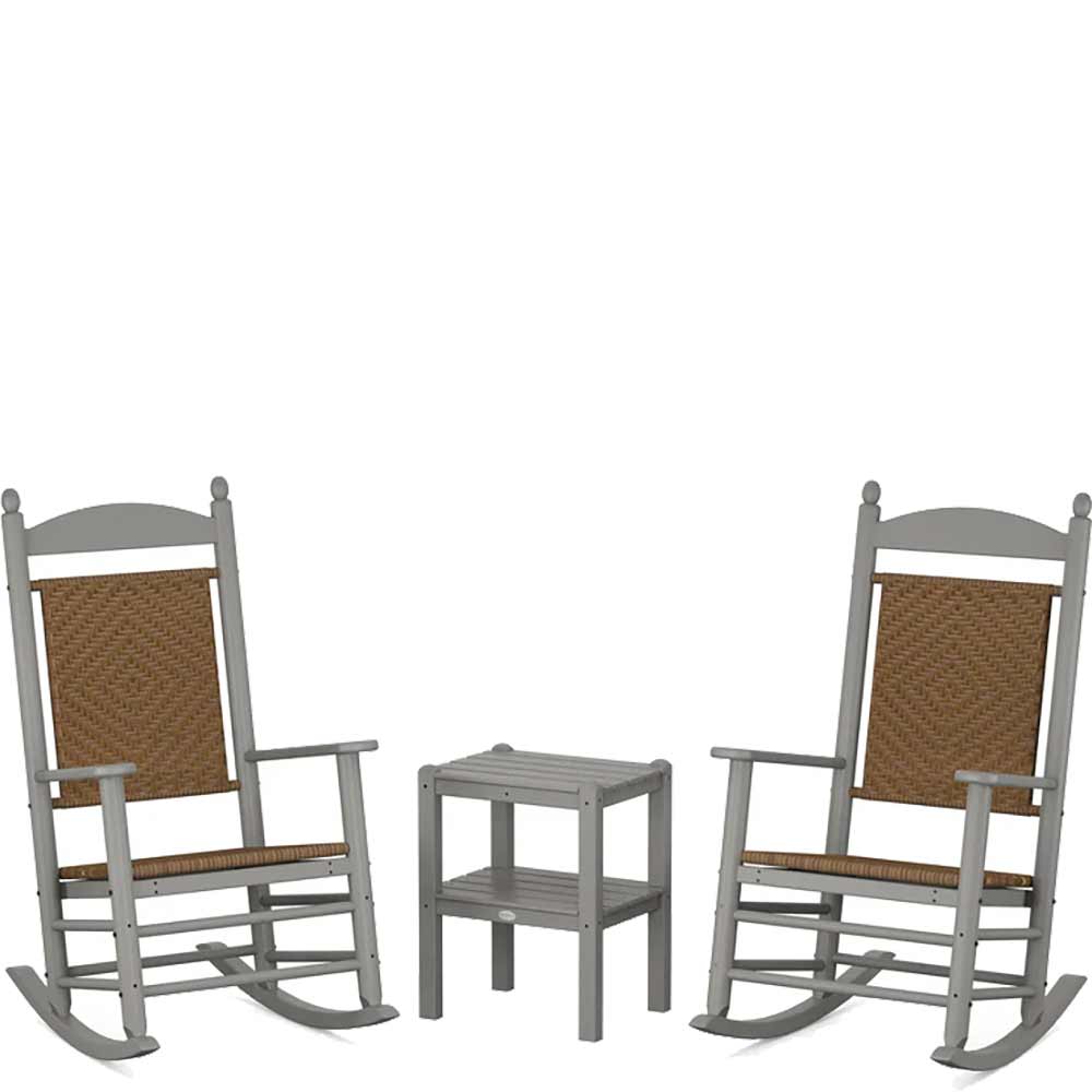 POLYWOOD® Jefferson 3-Piece Woven Rocker Set - PWS141-1 Rocking Chair POLYWOOD®
