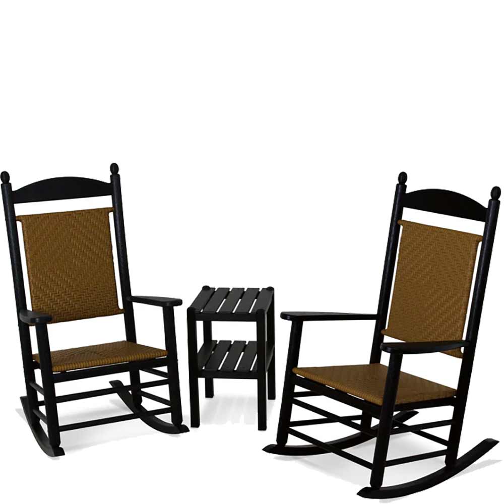 POLYWOOD® Jefferson 3-Piece Woven Rocker Set - PWS141-1 Rocking Chair POLYWOOD®