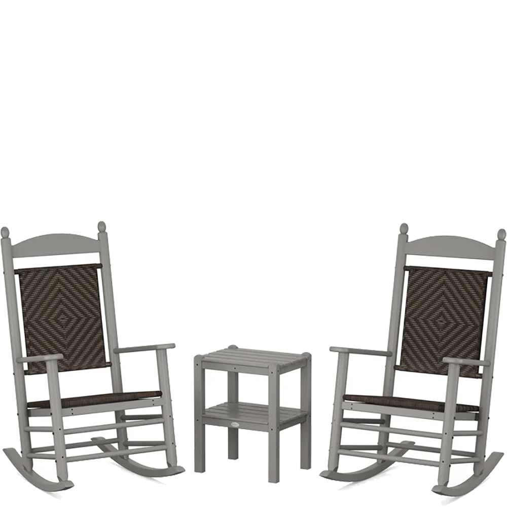 POLYWOOD® Jefferson 3-Piece Woven Rocker Set - PWS141-1 Rocking Chair POLYWOOD®