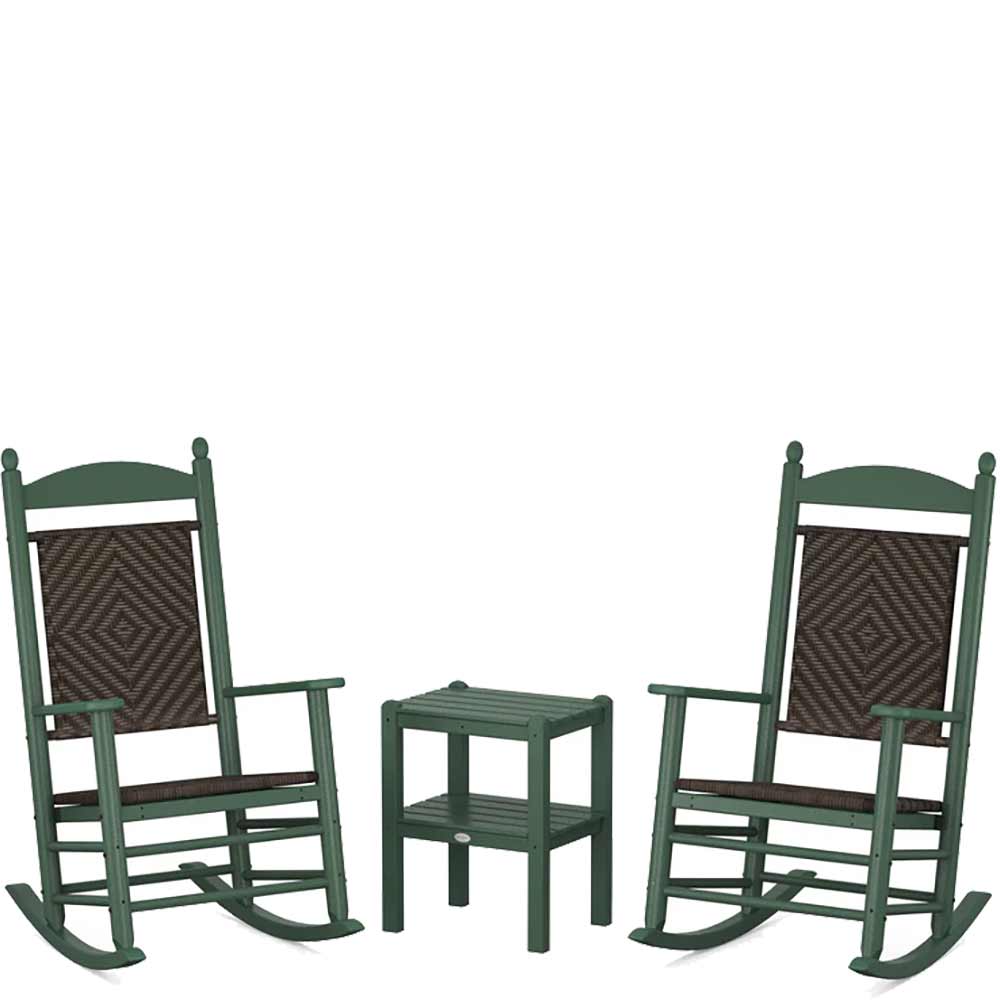POLYWOOD® Jefferson 3-Piece Woven Rocker Set - PWS141-1 Rocking Chair POLYWOOD®