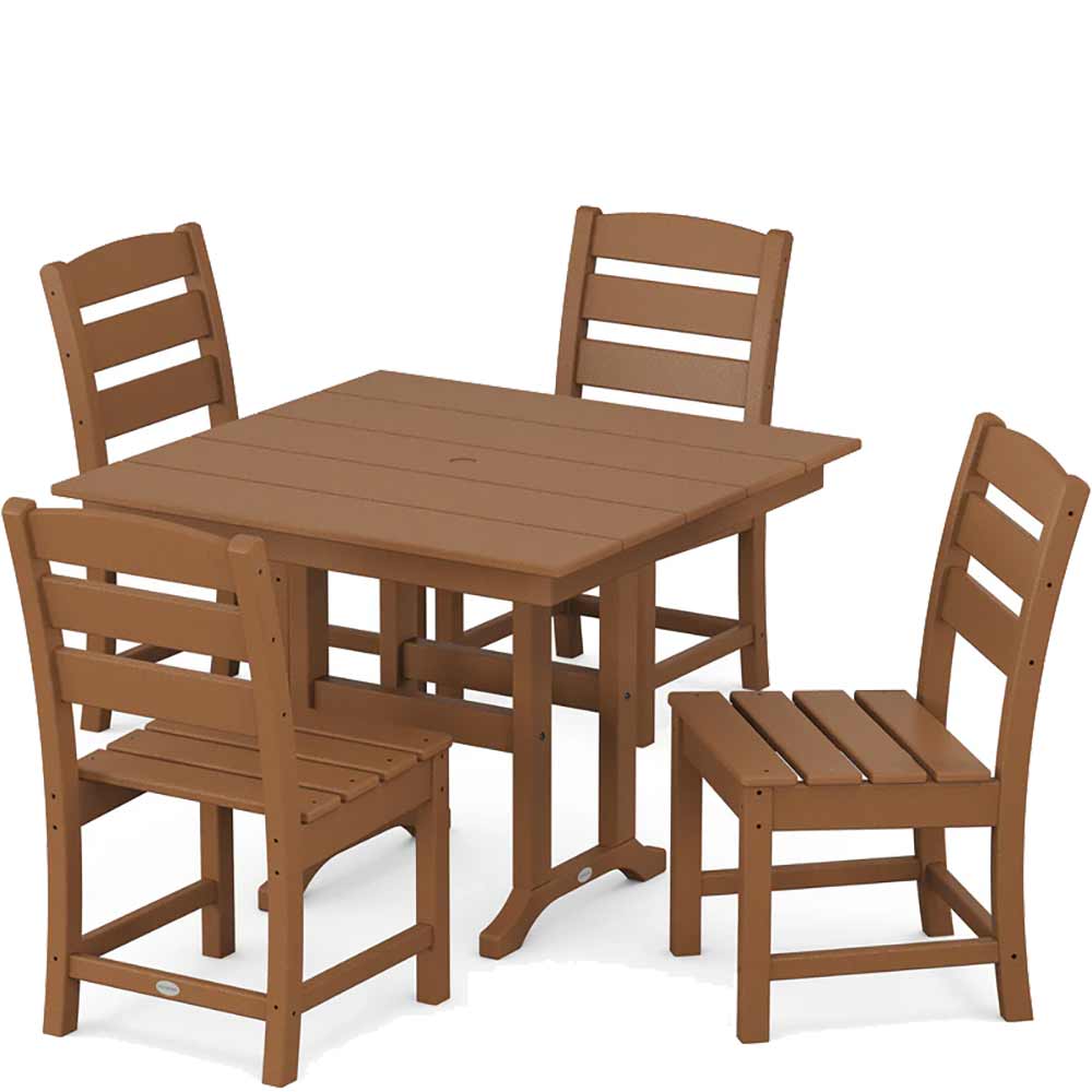 POLYWOOD® Lakeside Side Chair 5-Piece Farmhouse Dining Set - PWS1149-1 Dining Set POLYWOOD®