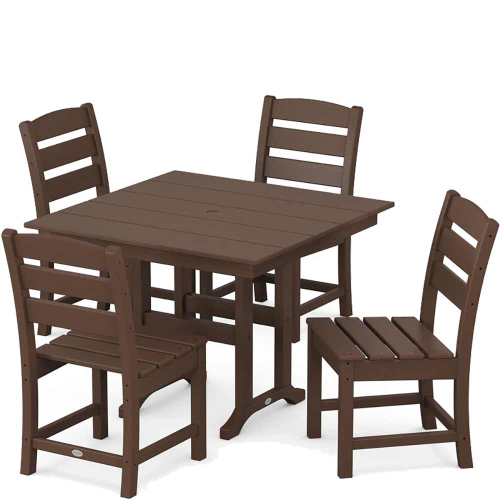 POLYWOOD® Lakeside Side Chair 5-Piece Farmhouse Dining Set - PWS1149-1 Dining Set POLYWOOD®