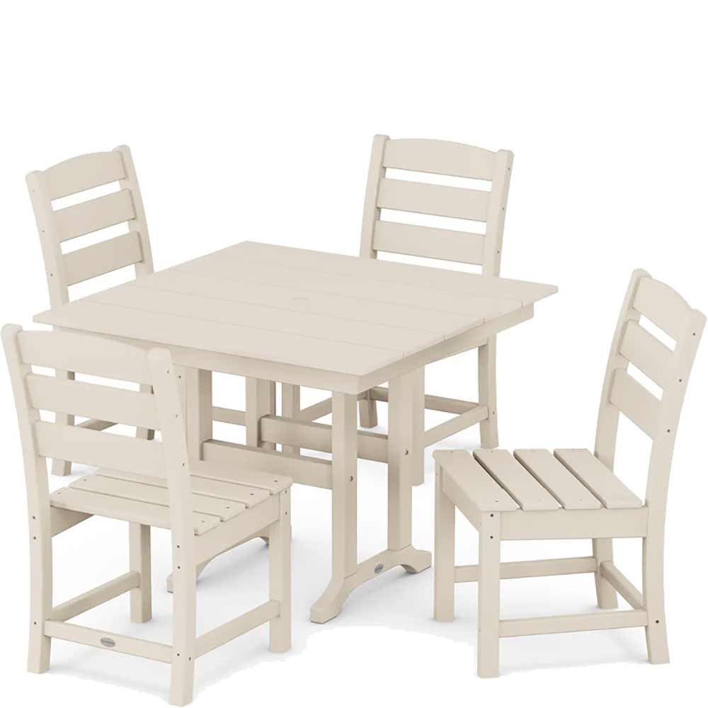 POLYWOOD® Lakeside Side Chair 5-Piece Farmhouse Dining Set - PWS1149-1 Dining Set POLYWOOD®