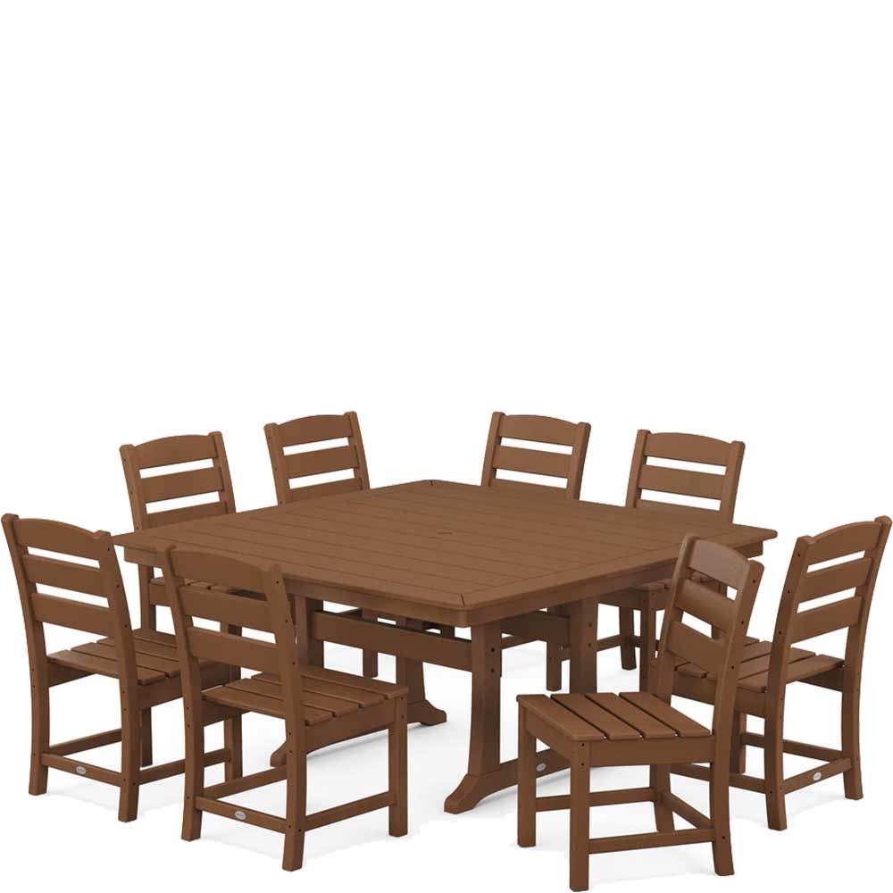 POLYWOOD® Lakeside 9-Piece Nautical Trestle Dining Set - PWS739-1 Dining Set POLYWOOD®