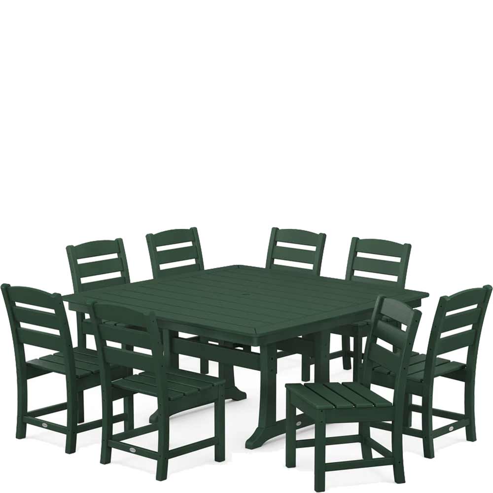 POLYWOOD® Lakeside 9-Piece Nautical Trestle Dining Set - PWS739-1 Dining Set POLYWOOD®