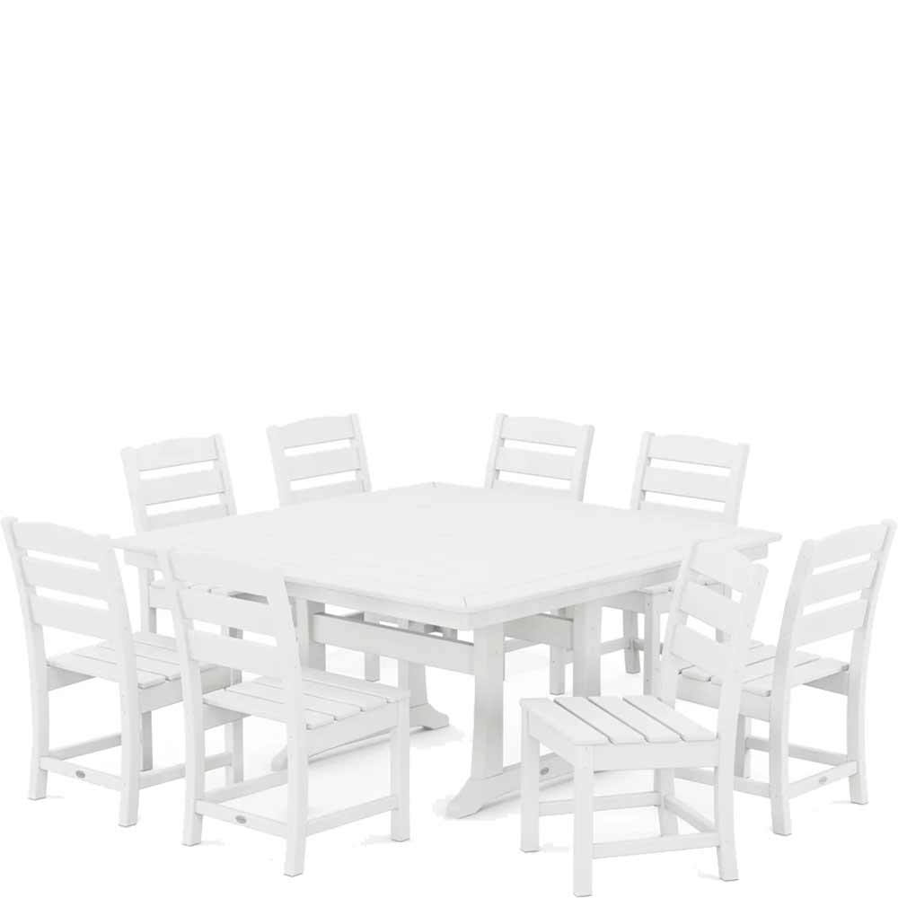 POLYWOOD® Lakeside 9-Piece Nautical Trestle Dining Set - PWS739-1 Dining Set POLYWOOD®
