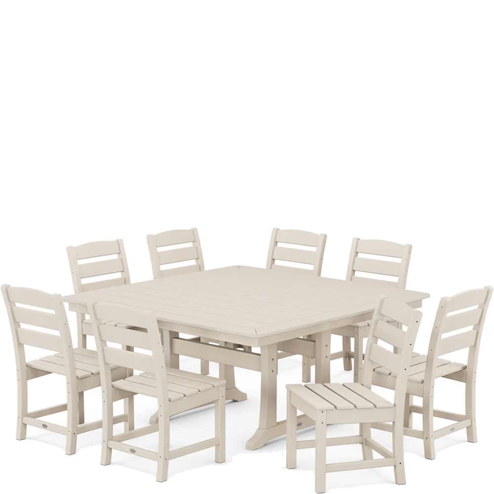 POLYWOOD® Lakeside 9-Piece Nautical Trestle Dining Set - PWS739-1 Dining Set POLYWOOD®
