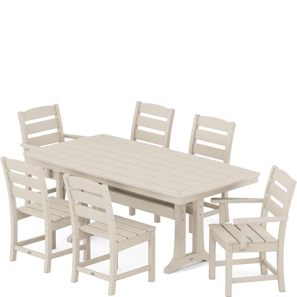 POLYWOOD® Lakeside 7-Piece Dining Set with Trestle Legs - PWS635-1 Dining Set POLYWOOD®