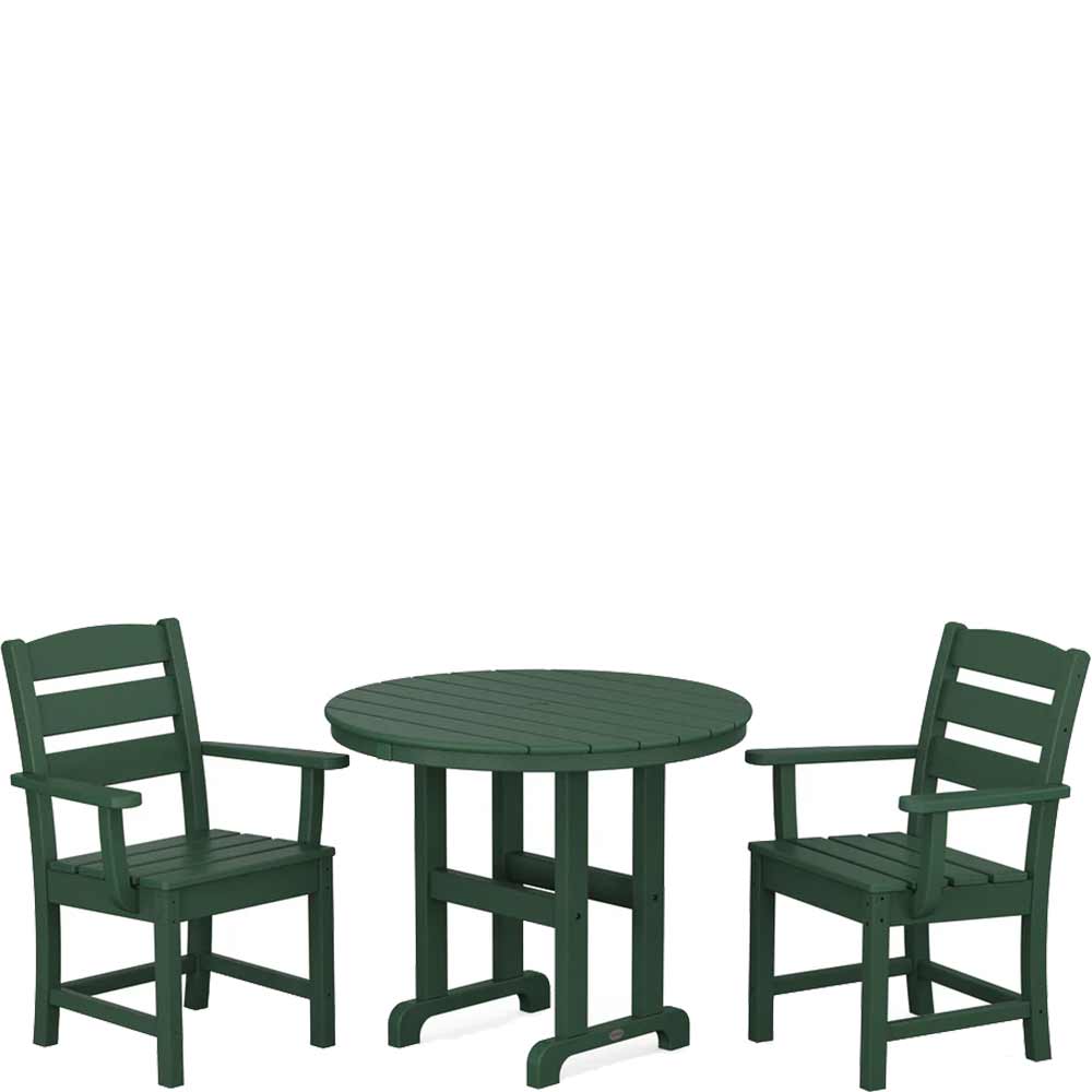 POLYWOOD® Lakeside 3-Piece Round Dining Set - PWS1334-1 Dining Set POLYWOOD®