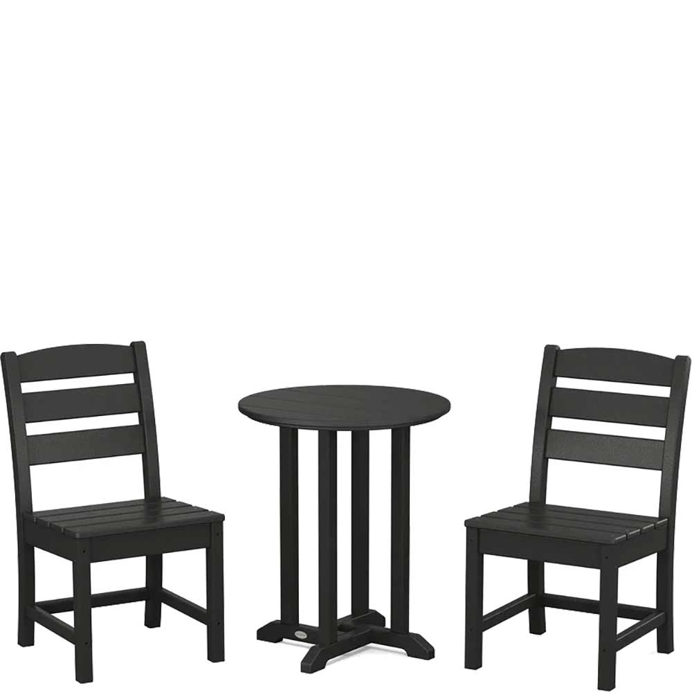 POLYWOOD® Lakeside Side Chair 3-Piece Round Bistro Dining Set - PWS1302-1 Dining Set POLYWOOD®