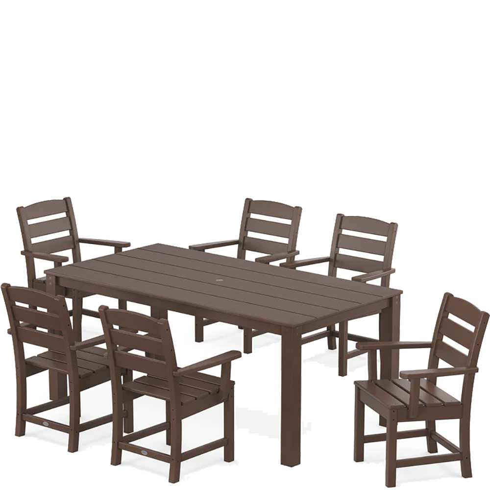 POLYWOOD® Lakeside Arm Chair 7-Piece Parsons Dining Set - PWS2285-1 Dining Set POLYWOOD®