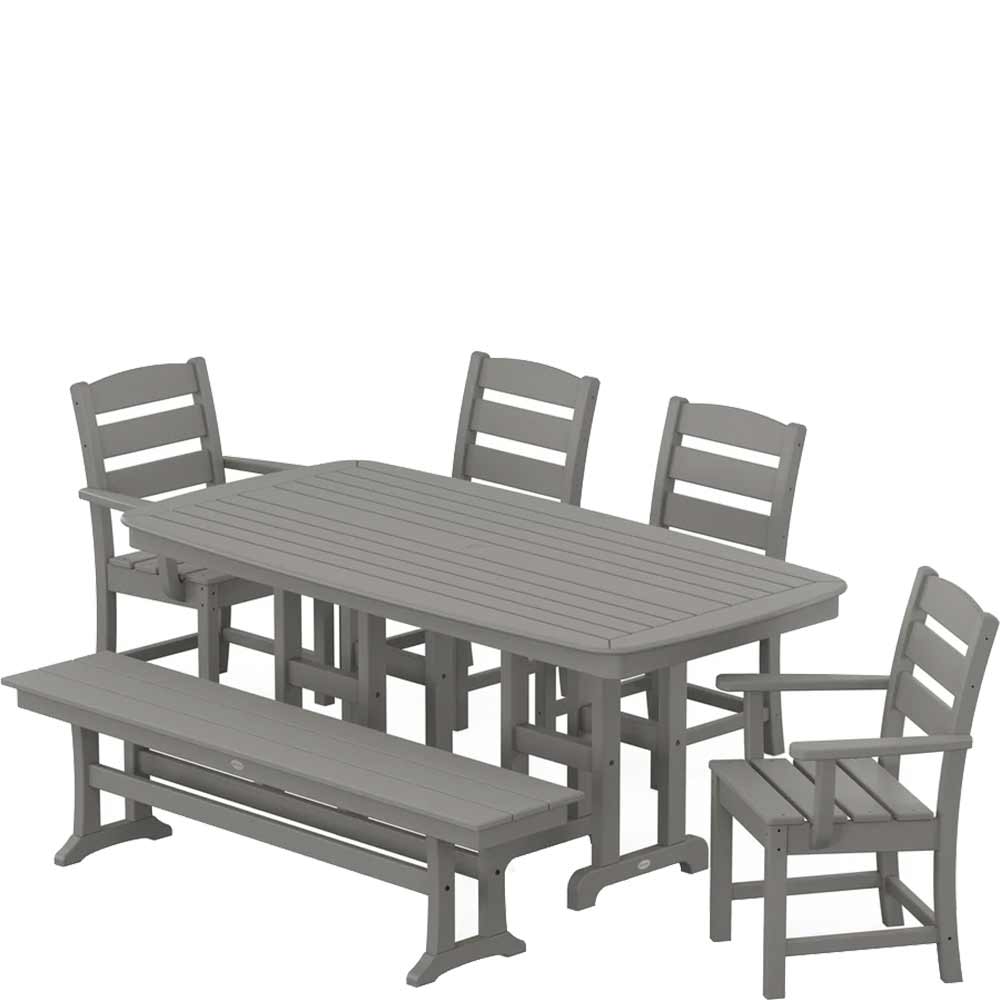 POLYWOOD® Lakeside 6-Piece Dining Set with Bench - PWS1271-1 Dining Set POLYWOOD®