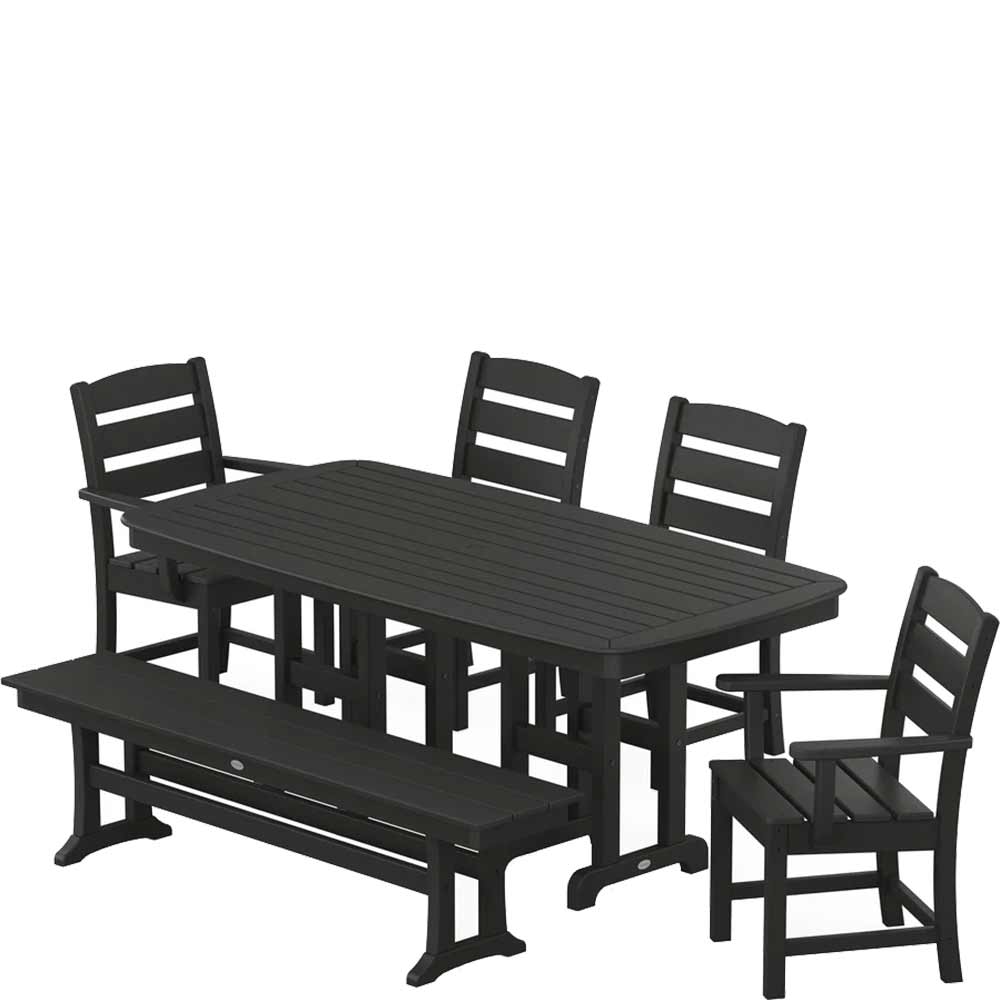POLYWOOD® Lakeside 6-Piece Dining Set with Bench - PWS1271-1 Dining Set POLYWOOD®
