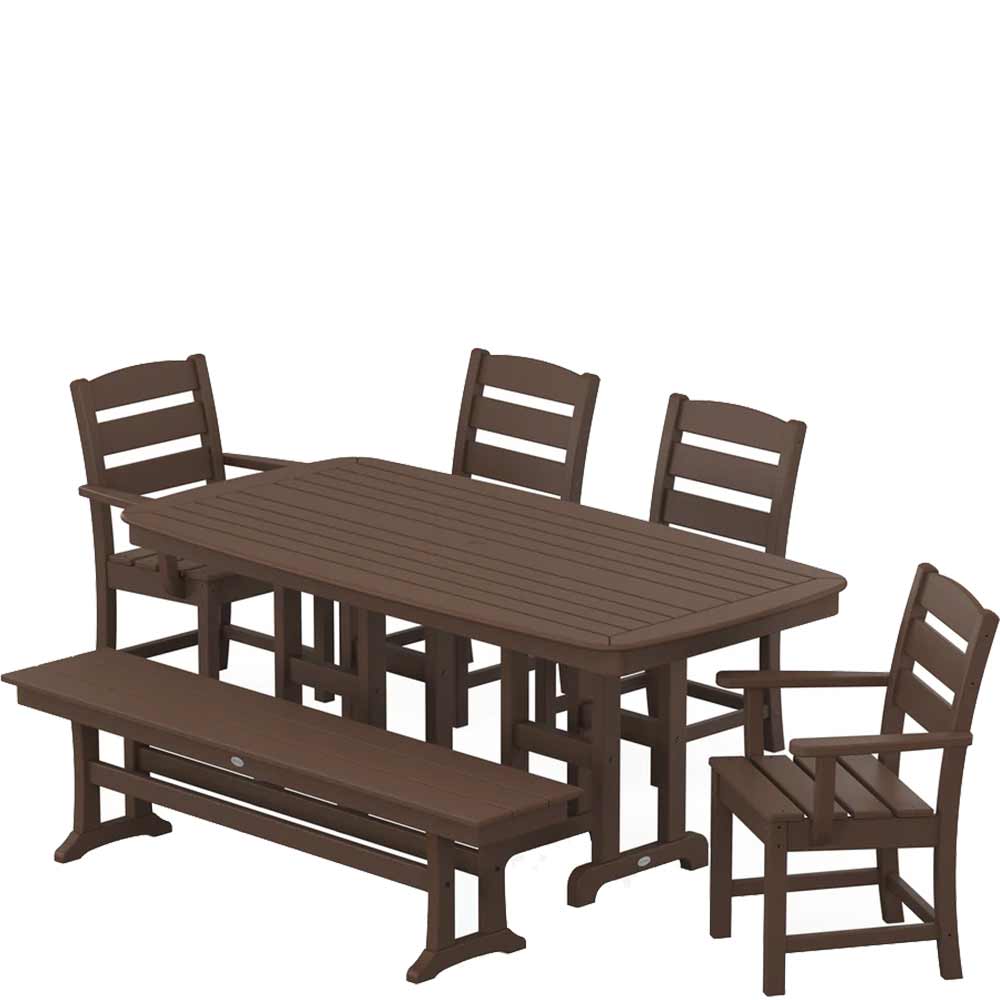POLYWOOD® Lakeside 6-Piece Dining Set with Bench - PWS1271-1 Dining Set POLYWOOD®