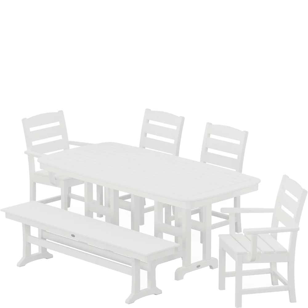 POLYWOOD® Lakeside 6-Piece Dining Set with Bench - PWS1271-1 Dining Set POLYWOOD®