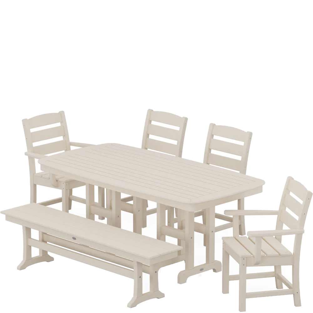 POLYWOOD® Lakeside 6-Piece Dining Set with Bench - PWS1271-1 Dining Set POLYWOOD®