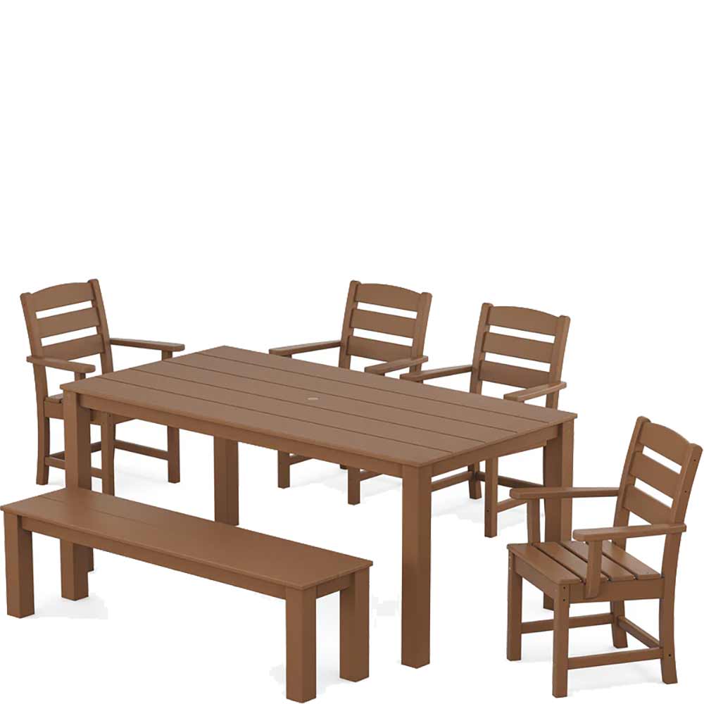 POLYWOOD® Lakeside 6-Piece Parsons Dining Set with Bench - PWS2286-1 Dining Set POLYWOOD®