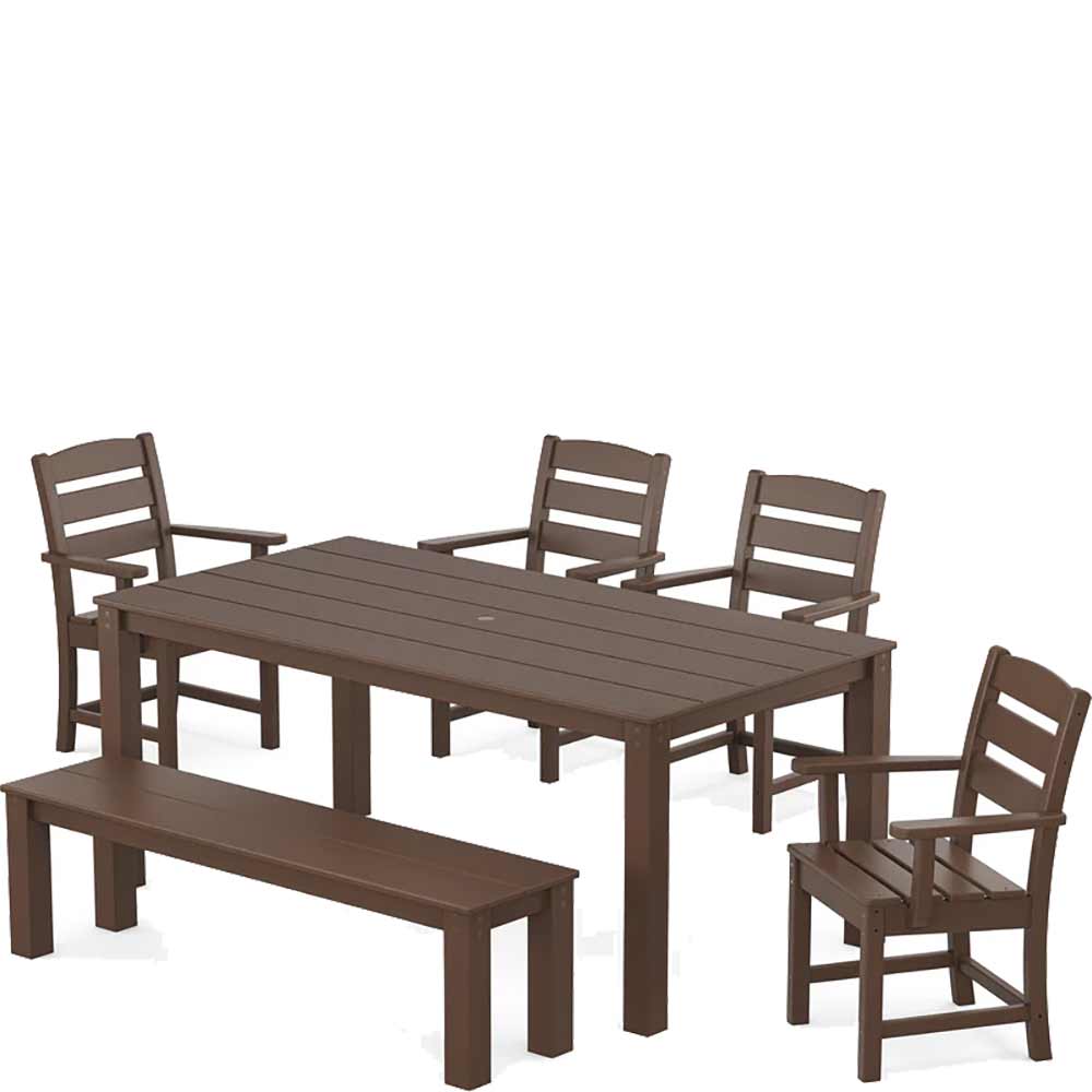 POLYWOOD® Lakeside 6-Piece Parsons Dining Set with Bench - PWS2286-1 Dining Set POLYWOOD®