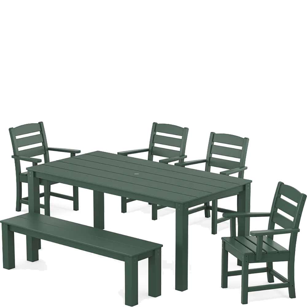 POLYWOOD® Lakeside 6-Piece Parsons Dining Set with Bench - PWS2286-1 Dining Set POLYWOOD®