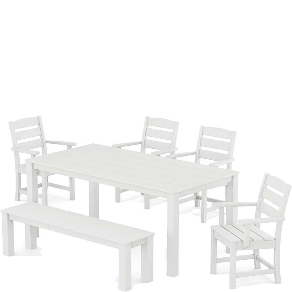 POLYWOOD® Lakeside 6-Piece Parsons Dining Set with Bench - PWS2286-1 Dining Set POLYWOOD®