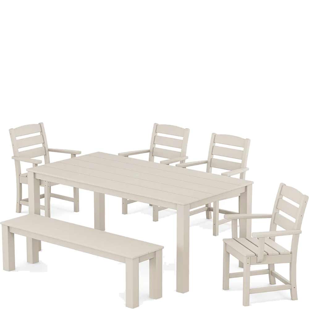 POLYWOOD® Lakeside 6-Piece Parsons Dining Set with Bench - PWS2286-1 Dining Set POLYWOOD®