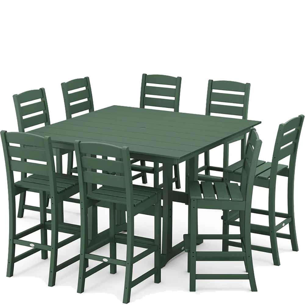 POLYWOOD® Lakeside 9-Piece Bar Side Chair Set - PWS611-1 Dining Set POLYWOOD®