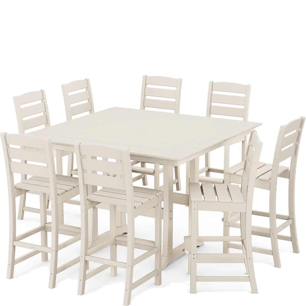 POLYWOOD® Lakeside 9-Piece Bar Side Chair Set - PWS611-1 Dining Set POLYWOOD®