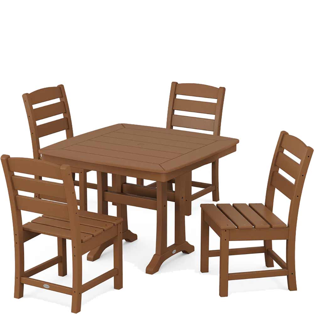 POLYWOOD® Lakeside Side Chair 5-Piece Dining Set with Trestle Legs - PWS974-1 Dining Set POLYWOOD®