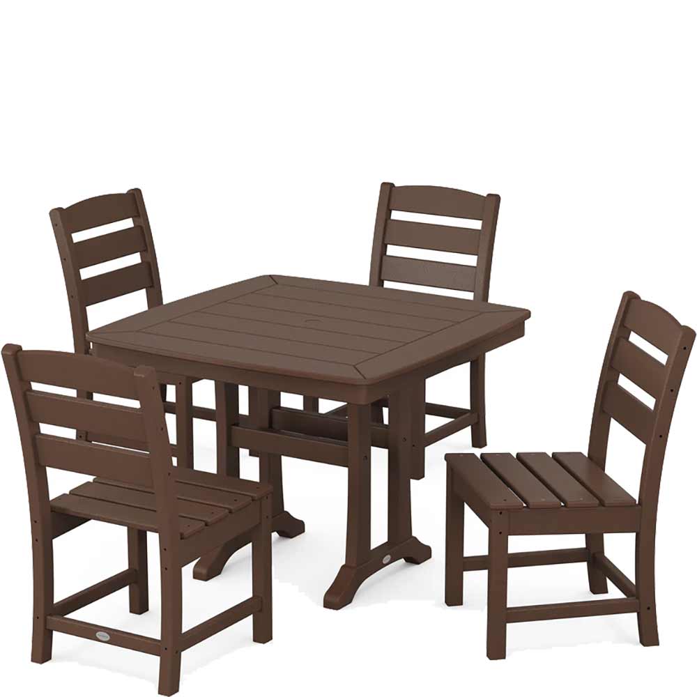 POLYWOOD® Lakeside Side Chair 5-Piece Dining Set with Trestle Legs - PWS974-1 Dining Set POLYWOOD®