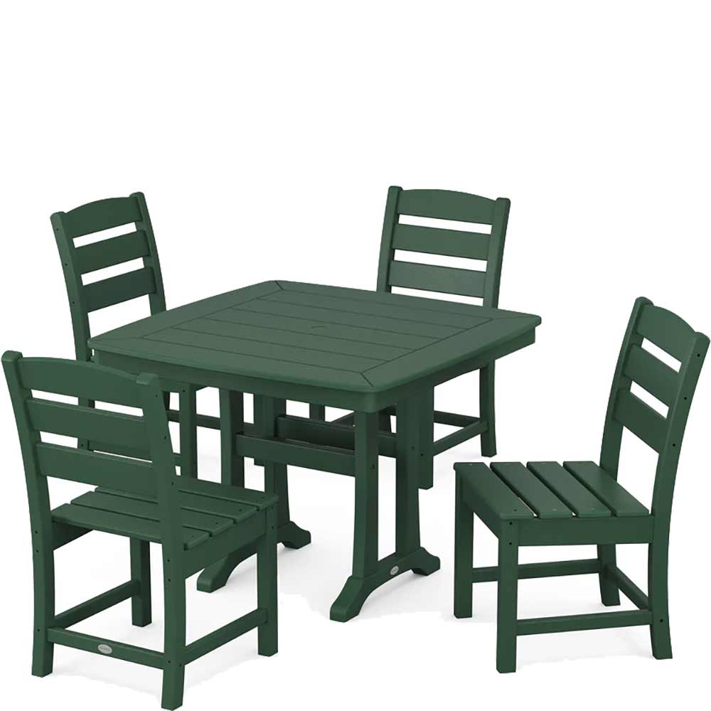 POLYWOOD® Lakeside Side Chair 5-Piece Dining Set with Trestle Legs - PWS974-1 Dining Set POLYWOOD®