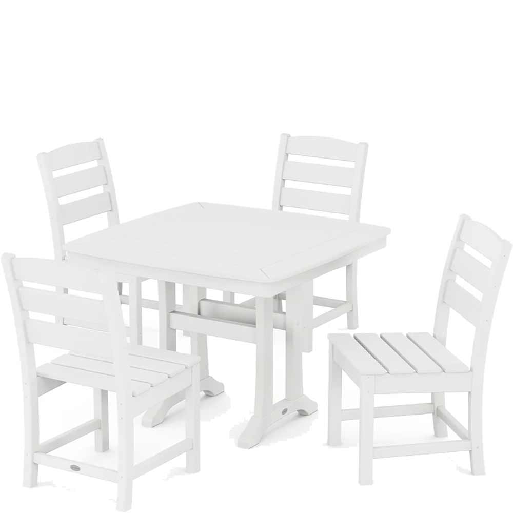 POLYWOOD® Lakeside Side Chair 5-Piece Dining Set with Trestle Legs - PWS974-1 Dining Set POLYWOOD®