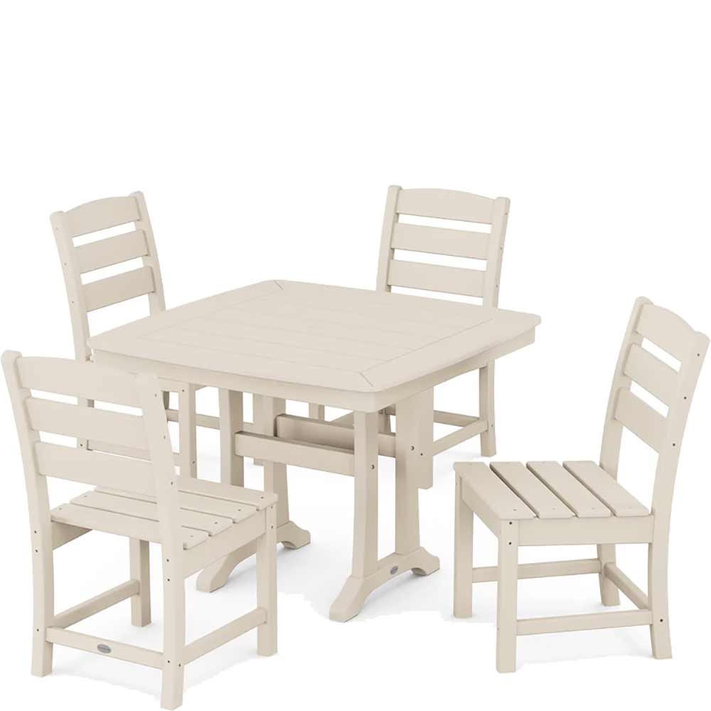 POLYWOOD® Lakeside Side Chair 5-Piece Dining Set with Trestle Legs - PWS974-1 Dining Set POLYWOOD®