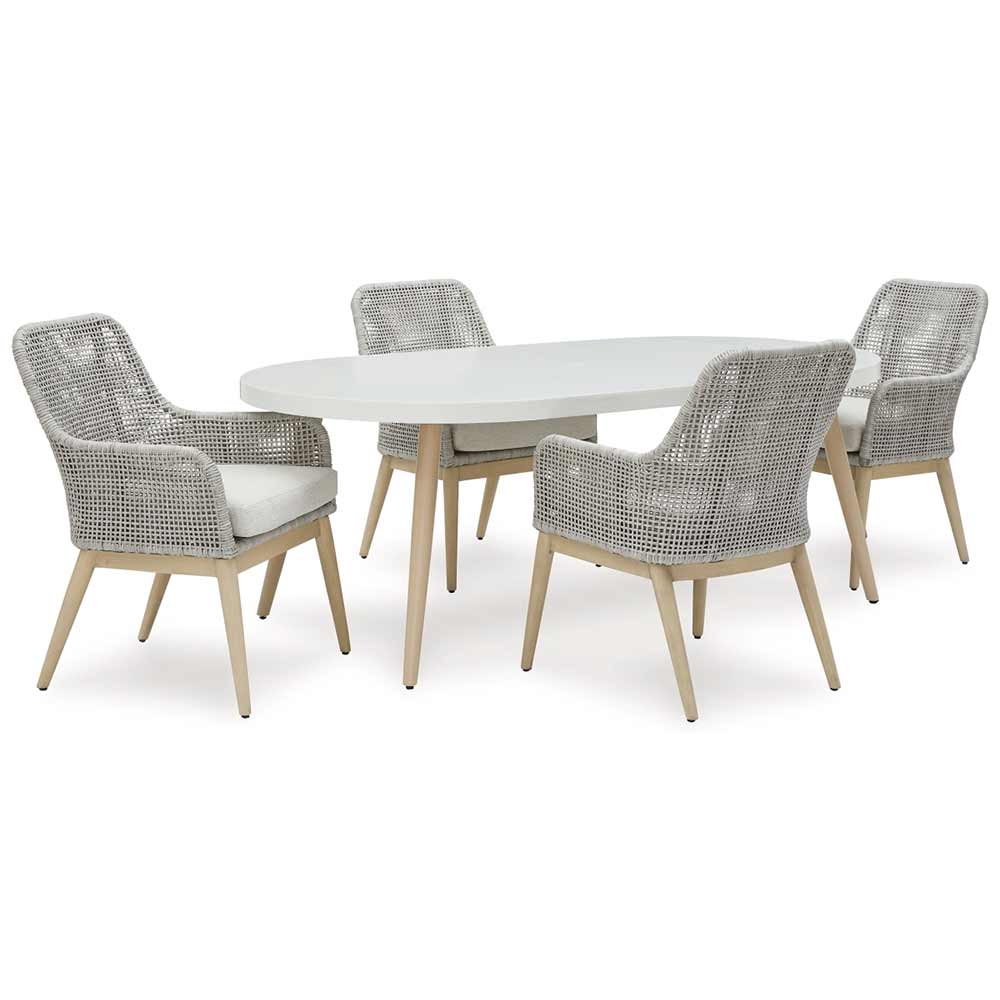 Ashley Furniture - Seton Creek Outdoor Dining Table and 4 Chairs Dining Set Ashley Furniture