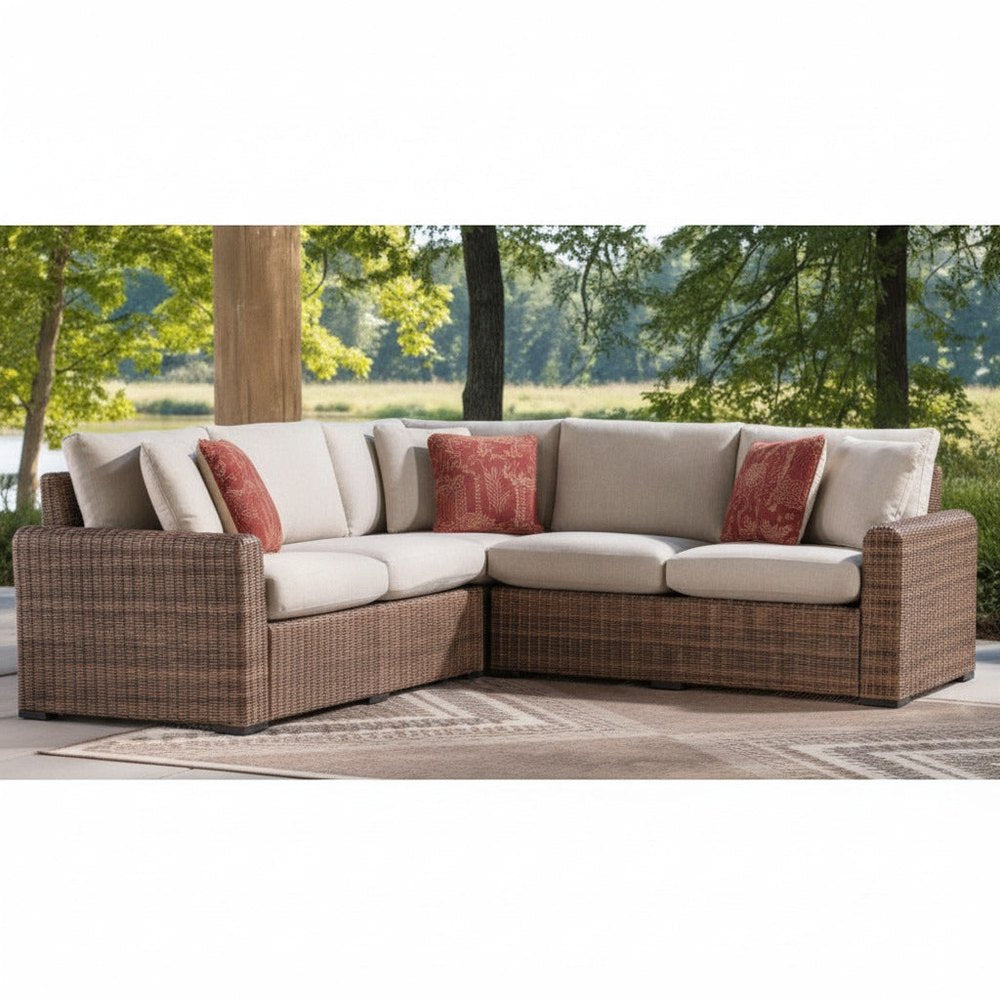 Ashley Furniture Angel Island 3-Piece Outdoor Sectional Sofa Ashley Furniture