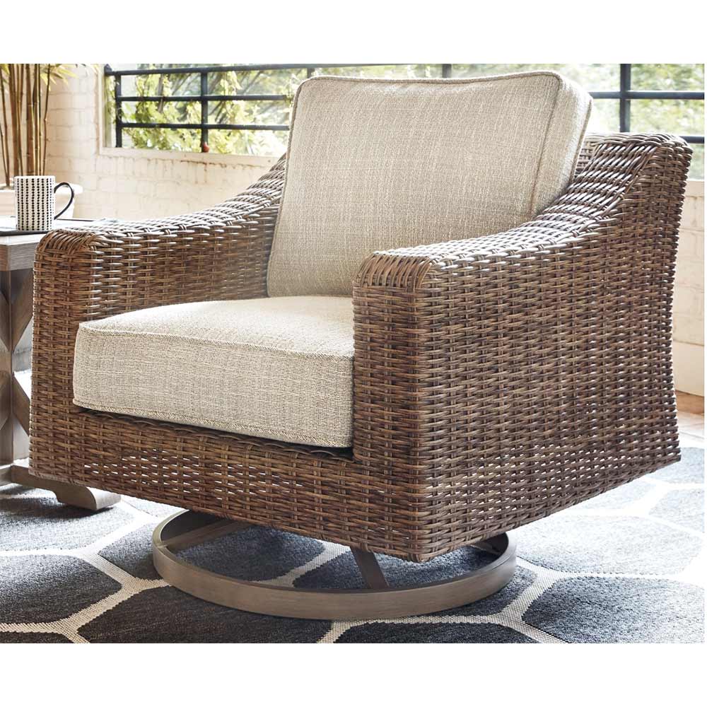 Ashley Furniture - Beachcroft Outdoor Swivel Lounge Chair Chair Ashley Furniture