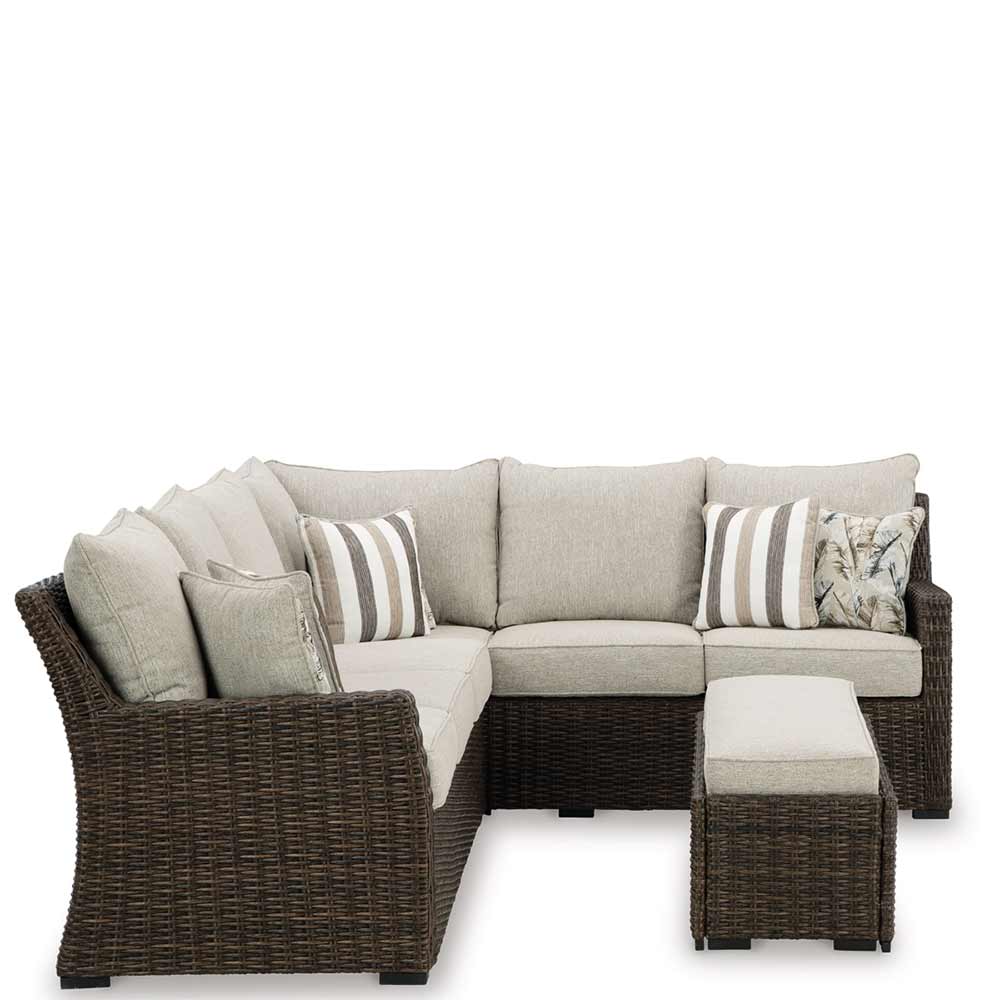 Ashley Furniture - Brook Ranch 3-Piece Outdoor Sectional Set Deep Seating Ashley Furniture