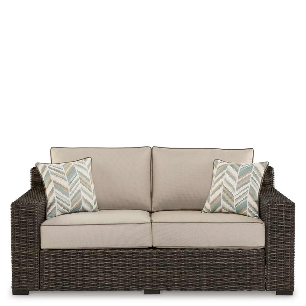 Ashley Furniture - Coastline Bay Outdoor Loveseat with Cushion Deep Seating Ashley Furniture