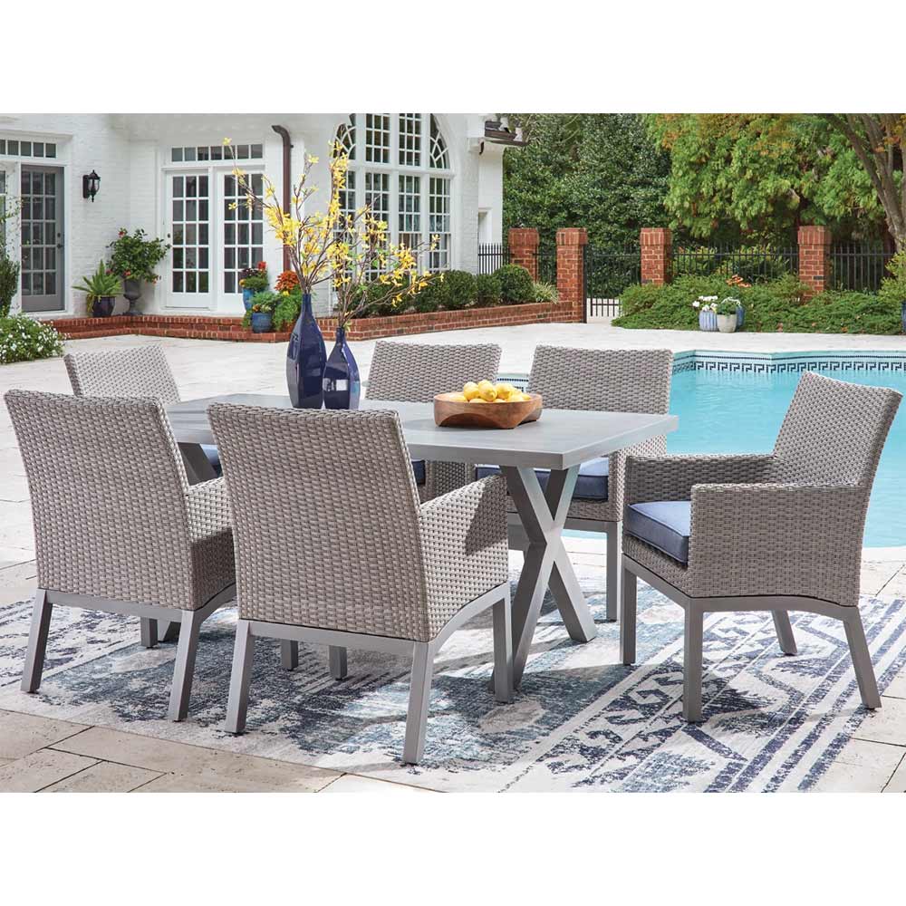 Ashley Furniture - Dillon Beach Outdoor Dining Table and 6 Chairs Dining Set Ashley Furniture